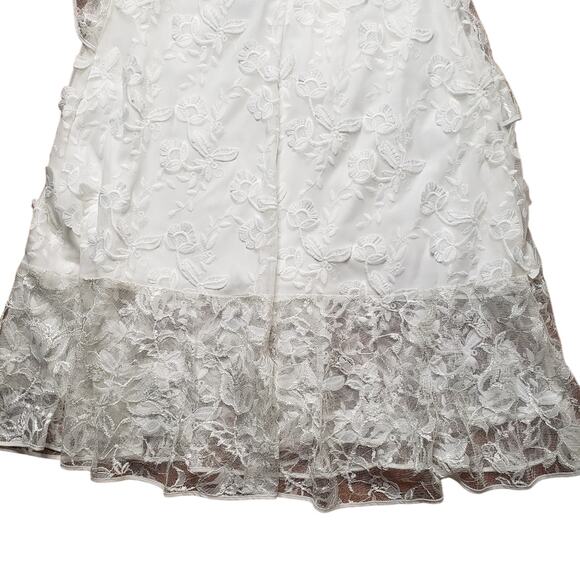 Sachin + Babi ruffle lace white dress size 12 - Picture 5 of 8
